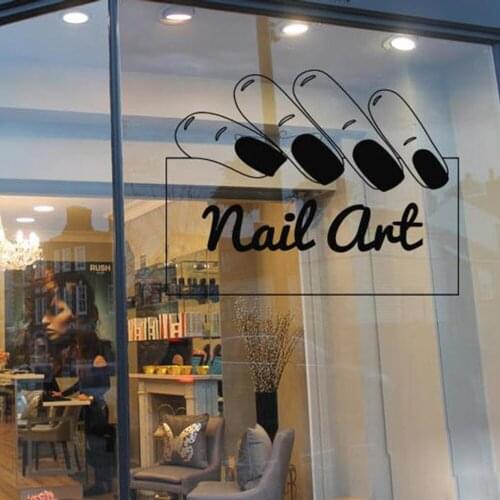 Nail Art Wall Decal for Window Wall Nail Salon Art Beauty Salon Room Decorations Nail Stylist Polish Manicure Stickers P238