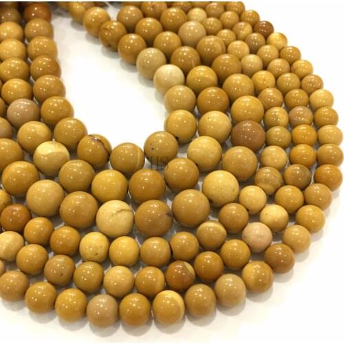 Natural Mookiate Smooth And Round Beads Yellow Mookiate Loose Beads Gemstone DIY Jewelry For Making Necklace Bracelet Earring