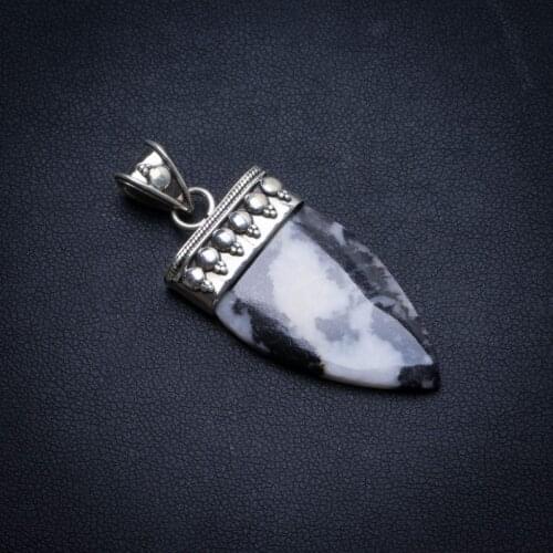 Natural Pinolith Jasper Handmade Unique 925 Sterling Silver Pendant 1 3/4" U0258