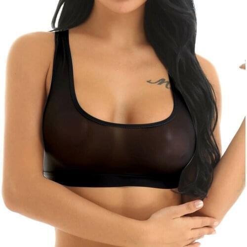Lingerie Sexy Bra 2019 Women Seamless Underwear Mesh Transparent Bras Ladies Sport Crop Tops breathable vest Sexy Lingeries *50