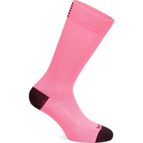 Pink Men Women Cycling Socks Outdoor Quick Dry Sports Socks Ride Compression Socks Fits Size 38-45