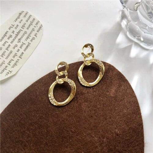 New Rhinestone Irregular Circle Indian Dangle Drop Earrings for Women
