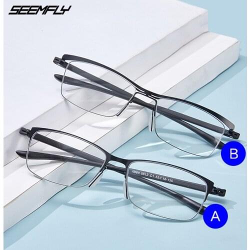 Seemfly Unisex Portable Transparent Lens Reading Glasses Classic Metal Frame Hyperopia Eyewear Goggle Diopter +1.0 To + 4.0 New