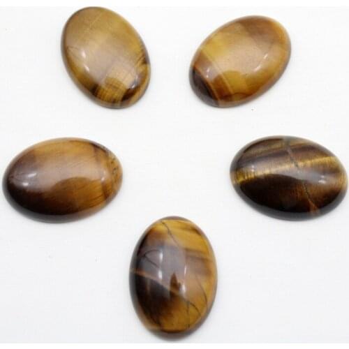 Wholesale 1pcs 18x25mm Natural tiger eye stone Oval cabochon no hole beads for jewelry making Clothes necklace accessories
