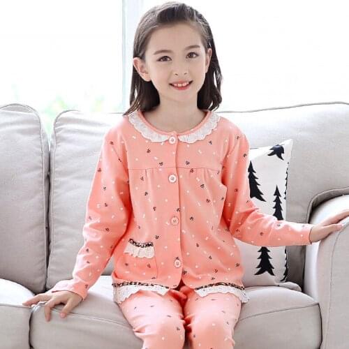 2018 Autumn Children Girls Kids Clothing Sets Cotton Cartoon Suit Sleepwear Long Sleeve Printed Pajamas For Girls Nightwear