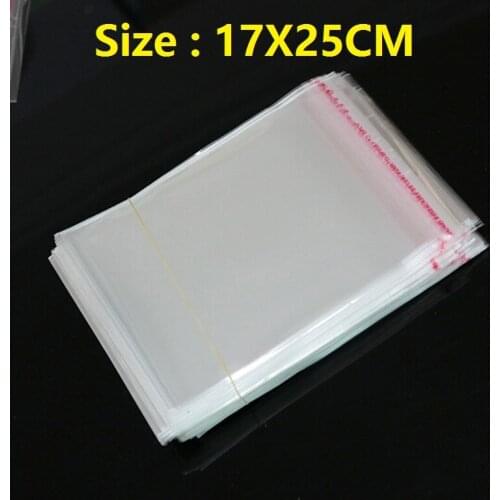Clear Resealable 200pcs Cellophane/BOPP/Poly Bags 17*25cm Transparent Opp Bag Packing Plastic Bags Self Adhesive Seal
