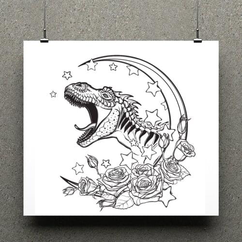 AZSG Dinosaur Flower Moon Star Clear Stamps For Scrapbooking DIY Clip Art /Card Making Decoration Silicone Stamps Crafts