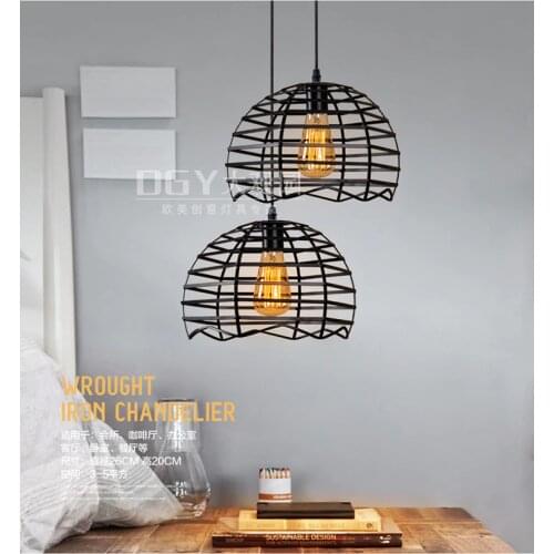 Retro Brief Retro American Country Inudstrial Loft Iron Mesh Pendant Lamp Clothing Dinning Room Home Decor Lighting Fixture