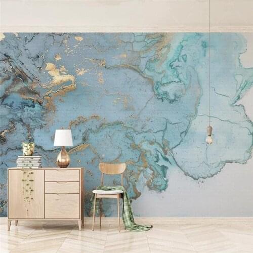 Luxury blue gilding texture TV background wall professional production murals wholesale wallpaper mural poster photo wall