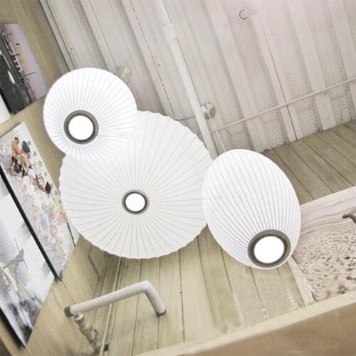 Modern Silk Pendant Light Lighting Staircase Danish Dining Hall Bar Clothing Shop Pendant Lamps Lantern Restaurant Lights Lustre