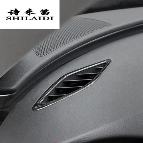 Car Styling For Audi A6 C7 A7 AC Outlet Trim Air Outlet Frame Decoration Stainless Steel Sticker Cover interior Auto accessories