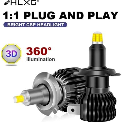 HLXG h1 led Light canbus 6000K 60W 12V bulb H1 360 h7 led car headlight 9005 9006 20000LM luces CSP HB3 HB4 H8 H9 lampada lamp