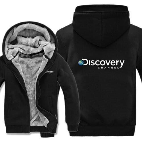 Discovery Channel Hoodies Wool Liner Casual Sweatshirts Men Unisex Streetwear Pullover Coat