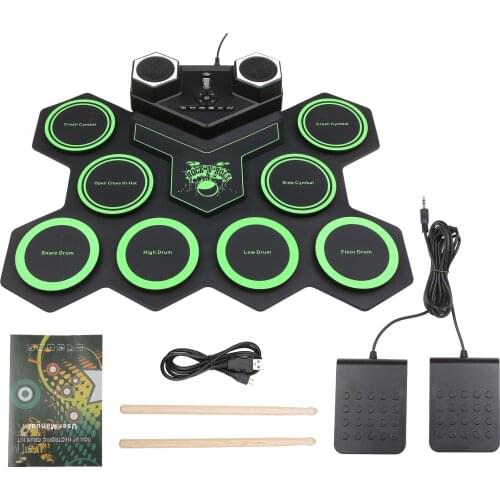 USB Portable Drum Kit Silicone Electronic Drum Sets Portable Drums Foldable Drum Kit for Beginners
