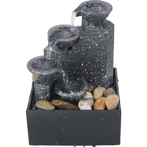 Indoor Fountain Waterfall Stylish Desktop Fountain ABS Material non-toxic, light and durable Easy to Install Fountain Base