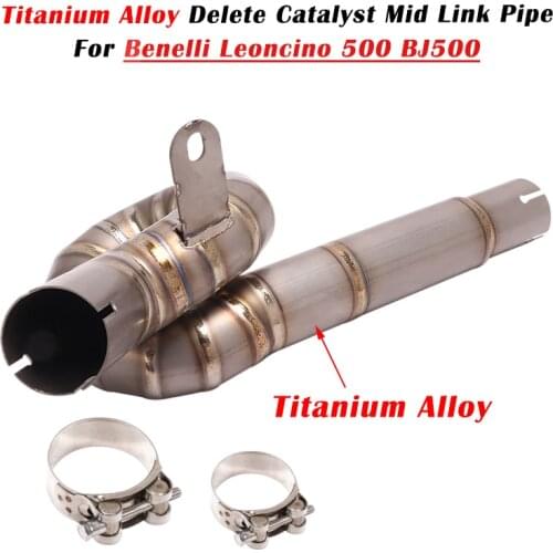For Benelli Leoncino 500 BJ500 Motorcycle Exhaust Escape Muffler System Modify Titanium Alloy Middle Link Pipe Delete Catalyst