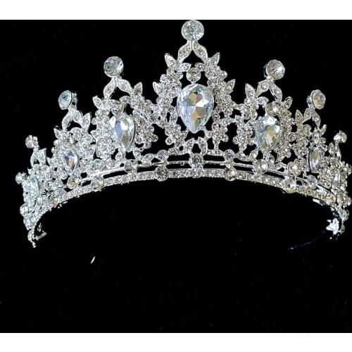 Korean Style big crystal tiara women party hair wear Wedding hair Accessories