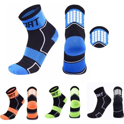 Women Reflective Running Socks Night Cycling Socks Men Breathable Non-slip Sport Sock for Outdoor Basketball Football Bicycle