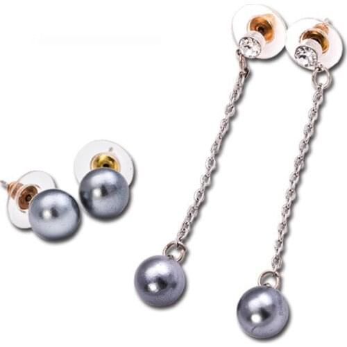 Fashion Jewelry Pearl Earrings Ball Shaped Long Earrings for women Boucle D'oreille Femme Pearl Earring for Girls E1301