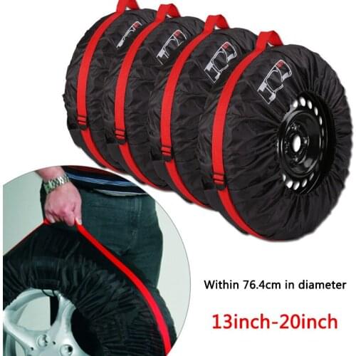 1pc/4pcs Car Spare Tyre Cover Garage Tire Case Auto Vehicle Automobile Tire Accessories Summer Winter Protector Tire Storage Bag