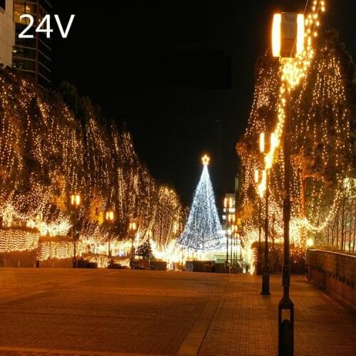 30m 50M 100M Waterproof LED Fairy String Light Garland Christmas Party Wedding Xmas Holiday Lights Outdoor Home Decoration DC24V
