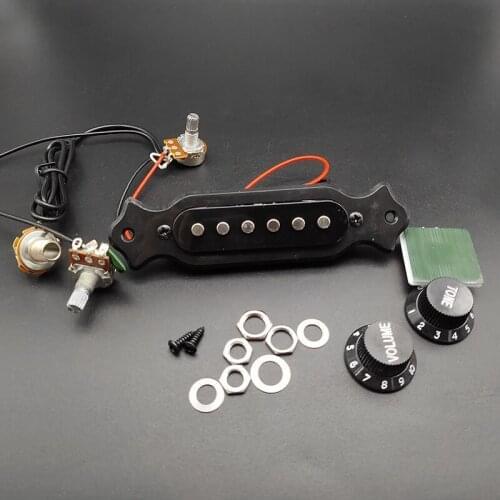 5 Set Guitar 500K Control Line Sound Hole Pickup 1Tone1Volume For Cigar Box 6 String