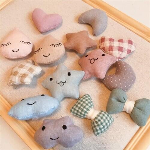 5Pcs Cute Star/cloud Shape Padded Ornaments DIY Craft Supplies Kids Hair Accessories Materials Shoe Garment Embellishments Patch