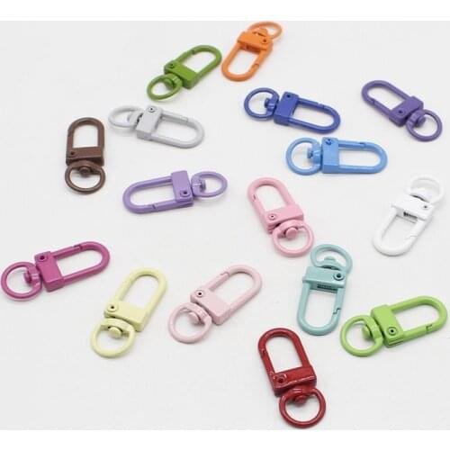 5 pieces/batch 12*33mm Lobster Clasp Hook Paint Color Metal DIY Jewelry Making Keychain Backpack Pendant Accessories