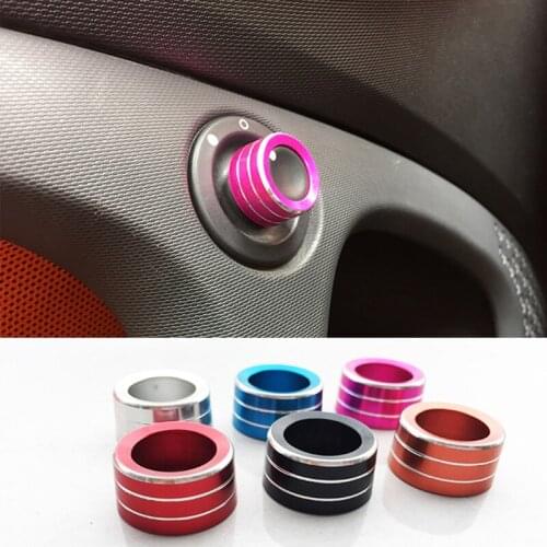 Car Rearview Mirror Adjuster Button Trim Ring Sticker Interior Decoration Shell Cover For Smart fortwo forfour 453 Accessories
