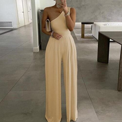 Elegant Business Ladies Wide Leg Long Romper Female Ladies Jumpsuit Solid Color for Meeting