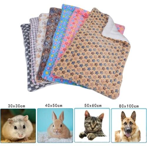 Flannel Pet Mat Hamster Bed Cat Blanket Dog Mat Large Dog Small Pet Bunny Puppies Kitten Sleeping Nest Thicken Warm Foldable
