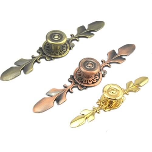 HJY Retro Cabinet Door Handle Metal Kitchen Drawer Wardrobe Cupboard Pull Furniture Handles European Dresser Knobs C22001