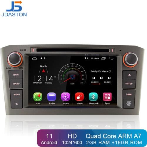 JDASTON Android 10 Car Multimedia Player For Toyota Avensis/T25 2003-2008 2 Din Car Radio GPS Navigation DVD CD IPS Stereo WIFI