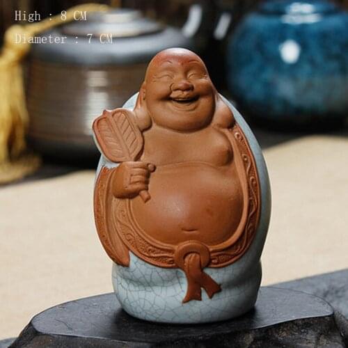 Chinese Kung Fu Puer Ru kiln Tea pet Zen Buddha Statue Tea Figurine Teaware Ornament Crafts Desk Table Decoration Accessories