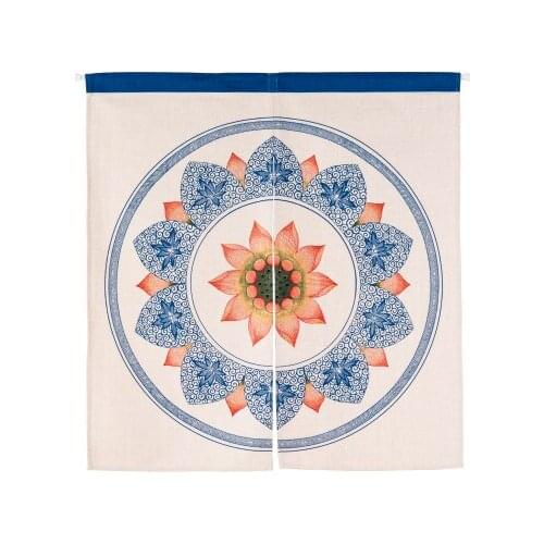 Chinese Lotus Agora Blossom Padmasana Noren Thicken Door Curtain Japan Totem Decoration Portiere Hangings Door for Living Room