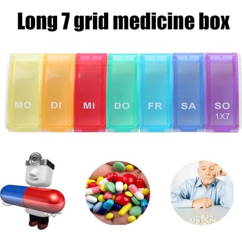 7 Days Pill Medicine Box Weekly Tablet Holder Storage Organizer Container Case Pill Box Transparent Color Splitters Health Care