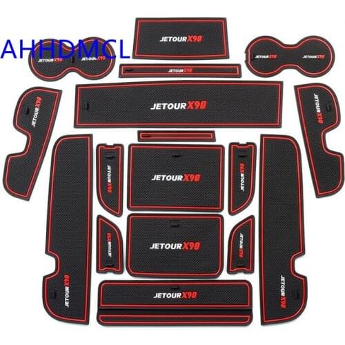Car Gate Slot Pad Cup Armrest Storage Pad Anti-Slip Mat For Jetour X90 2019