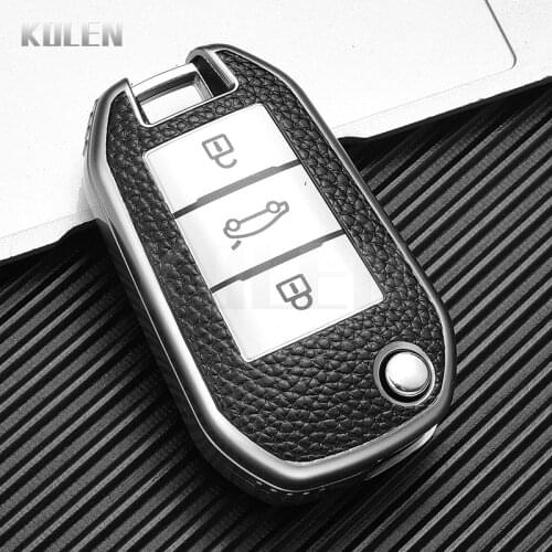 TPU Leather Type Car Key Case Cover Fob For Peugeot 208 308 408 508 2008 3008 4008 307 For Citroen C4 C3 CACTUS C6 Accessories