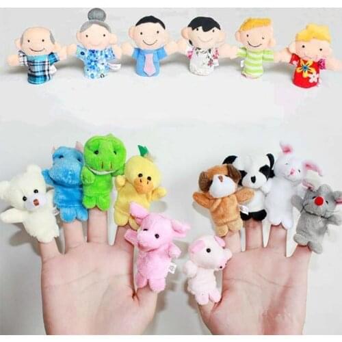 10pcs Cartoon Plush Toys Boy Girl Finger Puppet Cartoon Animal Child Cute Finger Puppet Dolls Telling Stories To The Baby