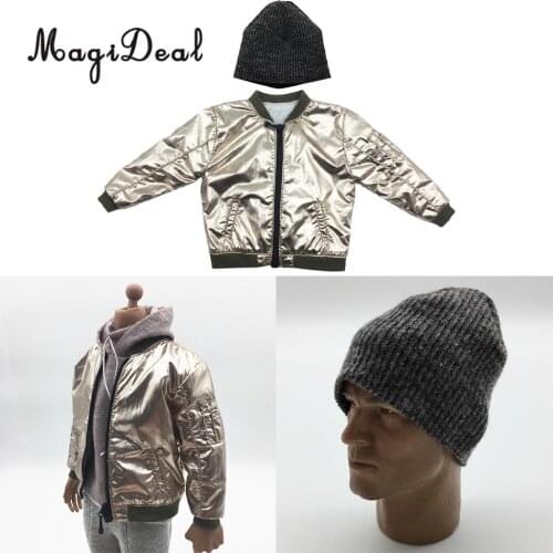 MagiDeal 1/6 Scale Mens Knitted Cap Hat w/ Coat for 12'' Action Figure Doll