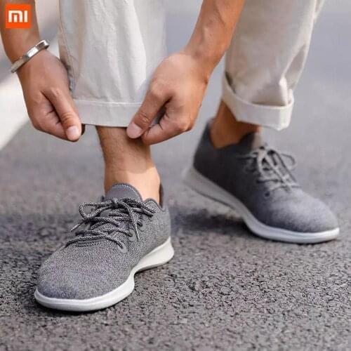 Xiaomi Aishoes Men Casual Shoes Knitting Wool Ultralight Soft Non-Slip Double-Sided Insole Sneakers Men Outdoor Running Shoes