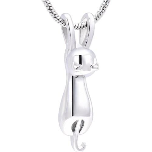 IJD10024 Pet Ashes Necklace Cremation Pendant for Cat Memorial Keepsake Urn Animal Stainless Steel Jewelry
