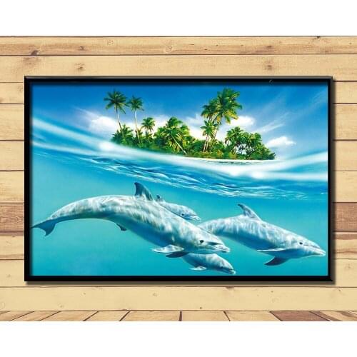 Dolphin Lovely Marine Animal (28) Wall Posters Prints Silk Art Painting For Home Wall Bedroom Decor