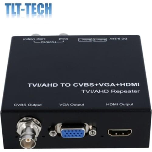 Industrial 1080P BNC port TVI/AHD to HDMI/CVBS/VGA Converter Repeater with loop out over coaxial distance 300 m