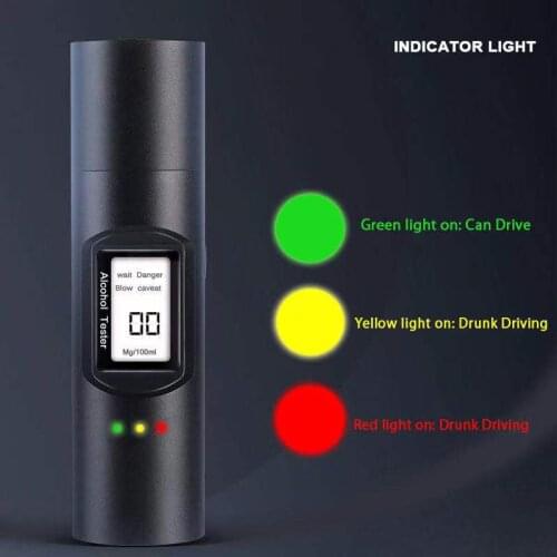 Q91 Digital Alcohol Tester Breath Alcohol Tester, Mini Blowing Alcohol Tester, Car Drunk Driving Alcohol Tester USB charging
