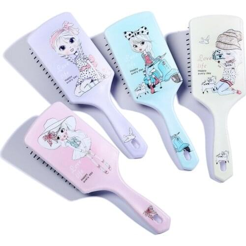 Cartoon Hair Comb Scalp Massage Comb Salon Hairdressing Styling Tools Hairbrush Women Wet Curly Detangle Hair Brush