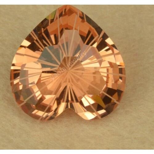 Sale 20x20mm Champagne Color Glass Heart Shape Firework Cut Synthetic Gems Loose Chrysanthemum Cut Glass Stone For DIY Jewelry