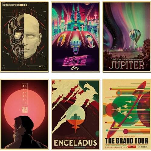 Classic retro Cartoon futuristic poster Posters For Home/Bar/Living room Decor kraft Paper high quality poster wall sticker