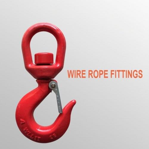 30 Tons Universal Cargo Hook 360 Degree Rotary Hook G80 High-Strength Alloy Steel Hook Wire Rope Fittings