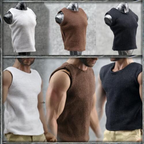 Kinds of 4 1/6th Mens Sleeveless T-shirt Vest model For 12" Male Figure Doll